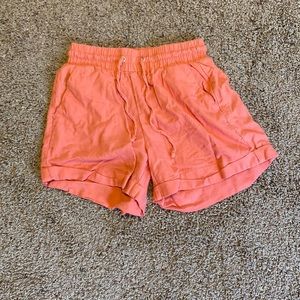 Coral colored shorts for women